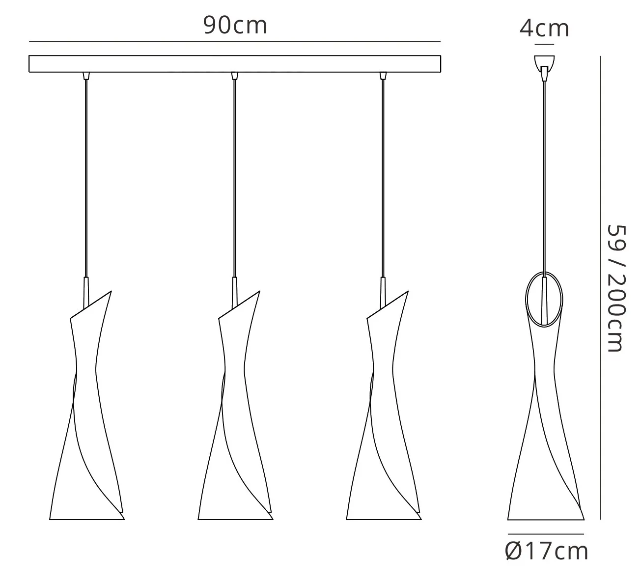 Zack Glass Pendant 3 Light M0771  Mantra Zack